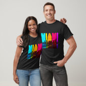 T-shirt Retro I Love Miami Floria Skyline (Unisexe)