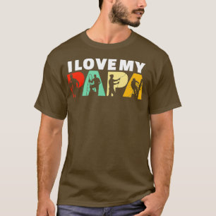 T-shirt Retro I Love My Papa Electrician Papa Fête des pèr