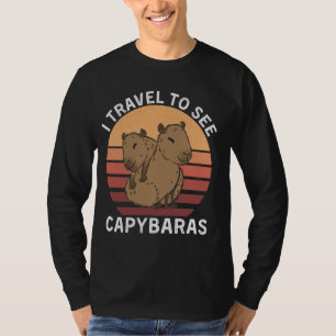 T-shirt Retro I Voyage Pour Voir Capybaras Vintage Capybar