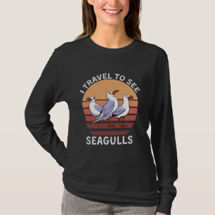 T-shirt Retro I Voyage Pour Voir Mouettes Vintage Mouettes