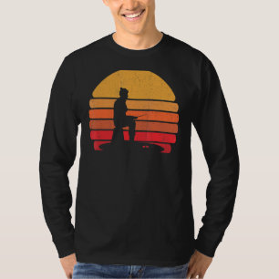 T-shirt Retro Ice Fishing Froid Lake Poisson Vintage Ice F