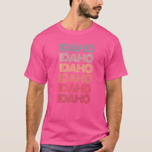 T-shirt Retro Idaho Accueil État Racines Boise Family Prid