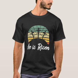 T-shirt Rétro Il Est Ressuscité Christian Jésus Christ Rel