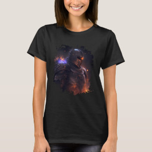 T-shirt Rétro-imprimer flamme Chevalier invincible dans le