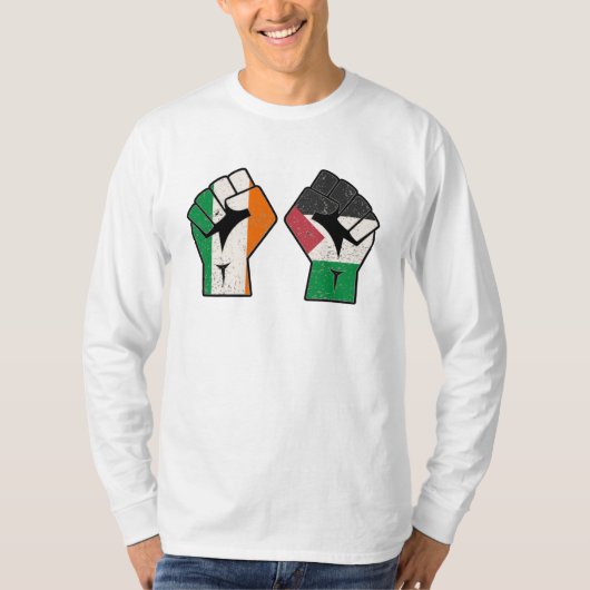 T-shirt Rétro Irlande Palestine Solidarité Première révolu (Devant)