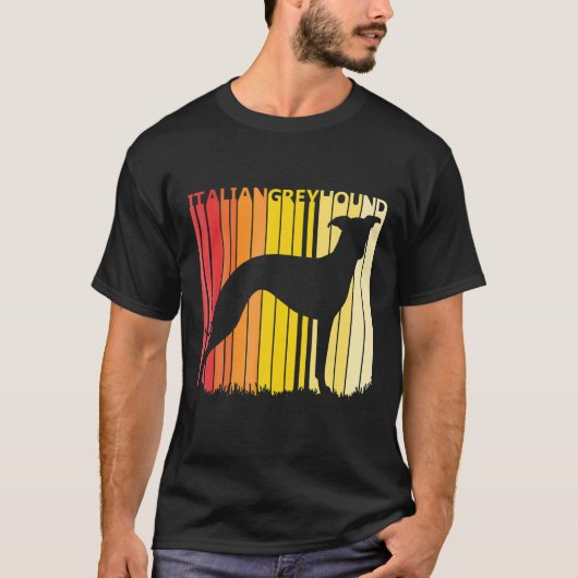 T-shirt Retro Italian Greyhound Dog Retro Dog Lover (Devant)