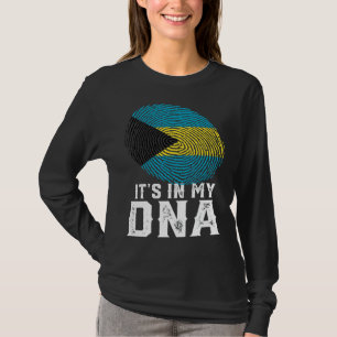T-shirt Retro It's In My Dna Fingerprint Bahamas Drapeau