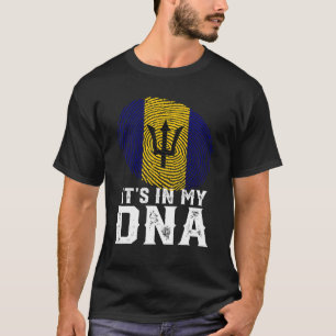 T-shirt Retro It's In My Dna Fingerprint Barbados Drapeau