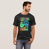 T-shirt Rétro J'AI SURVÉCU LES SIXTIES DEUX FOIS 70e anniv (Devant entier)