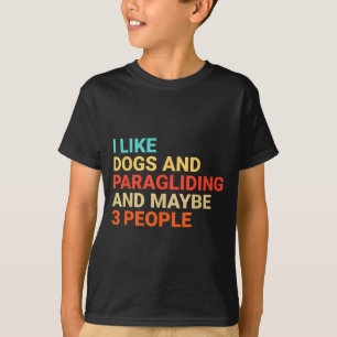 T-shirt Rétro J'aime les chiens et l'amant de parapente Dr