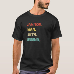 T-shirt Retro Janitor Man Myth Legend