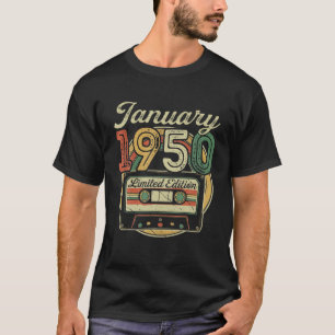 T-shirt Retro Janvier 1950 Bande De Cassette 72E Anniversa