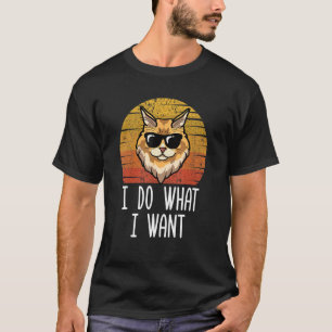 T-shirt Rétro Je Fais Ce Que Je Veux Chat Maine Coon Chat