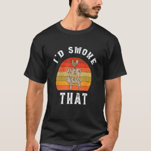 T-shirt Rétro Je Fumerais Cette Viande De Porc De Cochon D