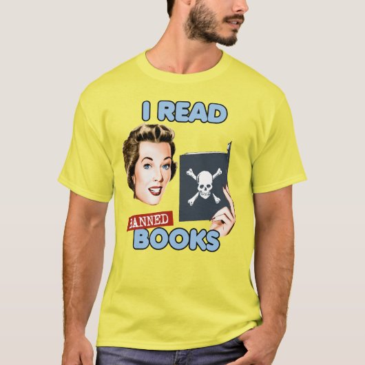 T-shirt Retro je lis des livres interdits (Devant)