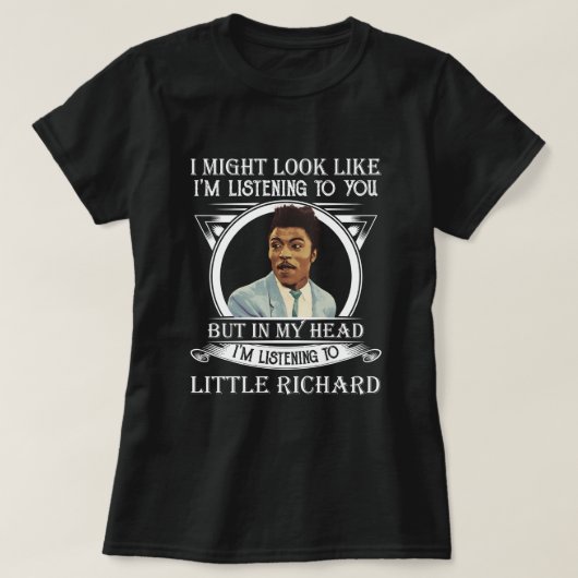 T-shirt Retro J'écoute Little Richard Funny Cadeau (Design devant)