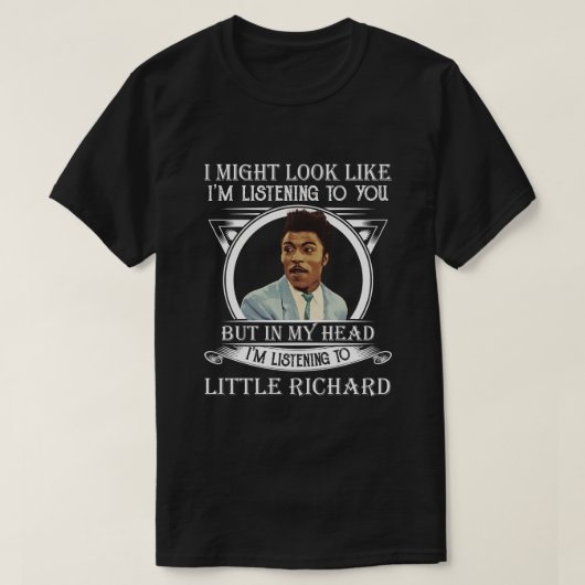 T-shirt Retro J'écoute Little Richard Funny Cadeau (Design devant)