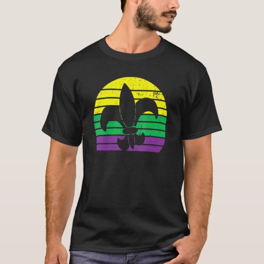 T-shirt Retro Jester Casquette Silhouette Mardi Gras Carni (Devant)