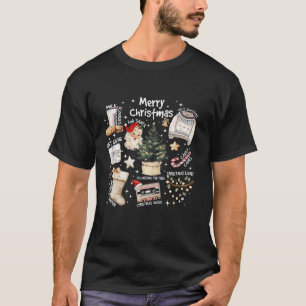 T-shirt Retro Joyeux Noël Vibes de Noël Lait Cookie