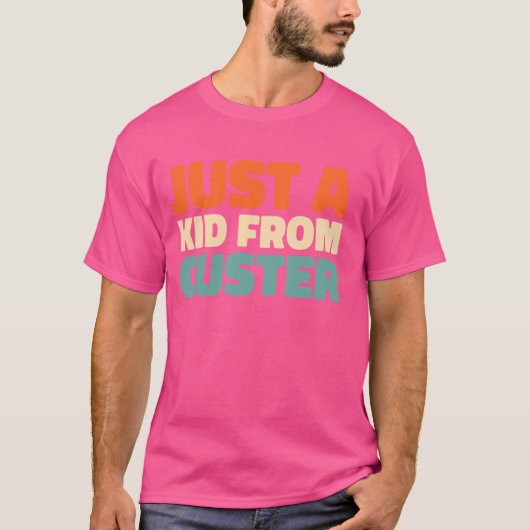 T-shirt Retro Juste Un Enfant De South Dakota Custer Améri (Devant)