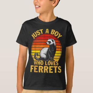 T-shirt Rétro Juste Un Garçon Qui Aime Les Furets Amateur