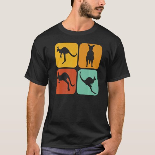 T-shirt Retro Kangaroo I Marsupial I Australian Kangaroo (Devant)