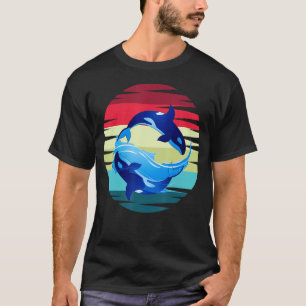 T-shirt Retro Killer Whale Océan Animal Aquarist Cadeau Di