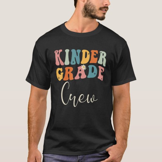 T-shirt Retro Kinder Crew Kindergarten Vibes First Day of (Devant)