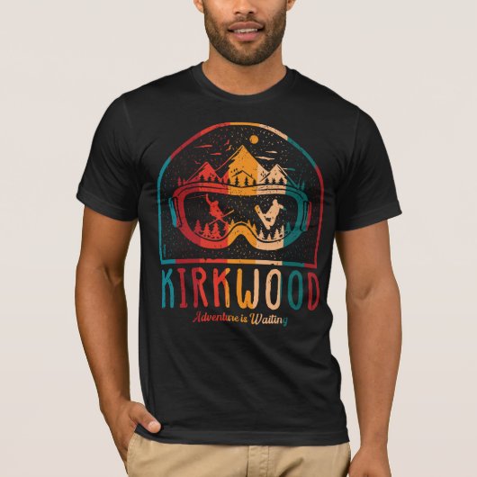 T-shirt Retro Kirkwood Mountain Ski Adventure (Devant)