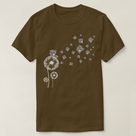 T-shirt Retro Koala Retro Dandelion (Design devant)