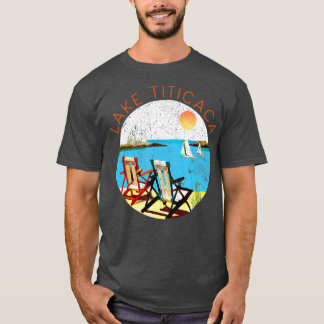 T-shirt Retro Lac Titicaca Souvenir Lac Vintage Vacatio