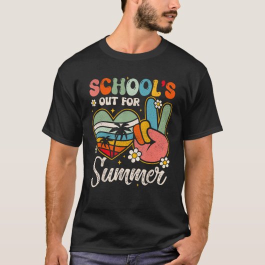 T-shirt Retro Last Day of School s Out For Summer Teacher  (Devant)
