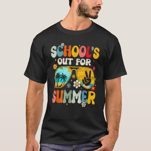 T-shirt Retro Last Day of School s Out For Summer Teacher (Devant)