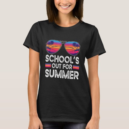 T-shirt Retro Last Day Of School Schools Out For Summer (Devant)