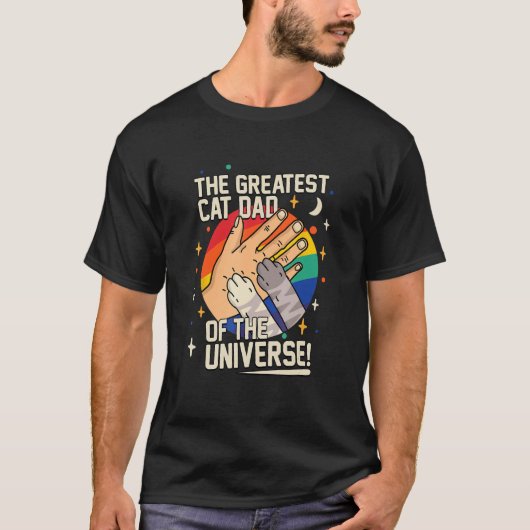 T-shirt Retro Le plus grand papa chat de l'univers pères (Devant)