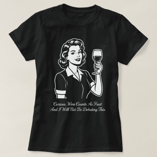 T-Shirt Rétro 'Le Vin Compte Comme un Fruit' (Design devant)