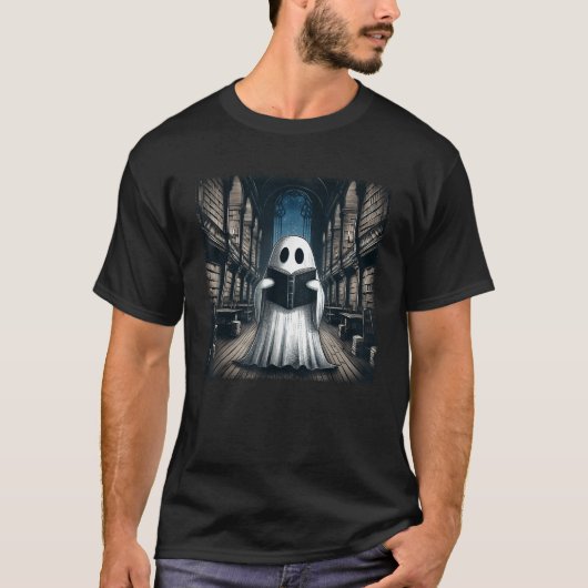 T-shirt Retro Lecture Ghost Library Halloween Librairie Bo (Devant)