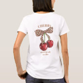 T-shirt Retro Leopard Bow Cherry Sweet & Soft Since Slogan (Dos)