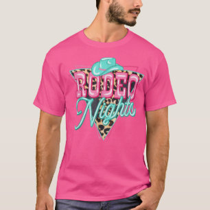 T-shirt Retro Leopard Cowboy Hat Rodeo Night Western Count