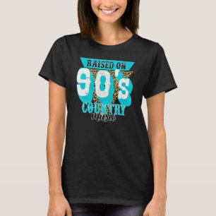 T-shirt Retro Leopard Élevé Sur 90s Country Music Western