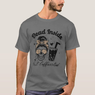 T-shirt Retro Leopard Messy Bun Skull Funny Citation de ca
