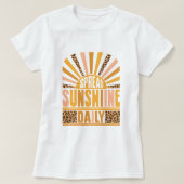 T-shirt Retro Leopard Sunburst; Spread Sunshine Daily  (Design devant)