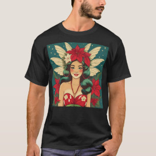 T-shirt Retro les années 50 Tropical Christmas Pin-Up Girl