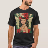 T-shirt Retro les années 50 Tropical Christmas Princesse (Devant)