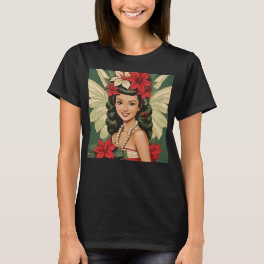 T-shirt Retro les années 50 Tropical Christmas Princesse (Devant)