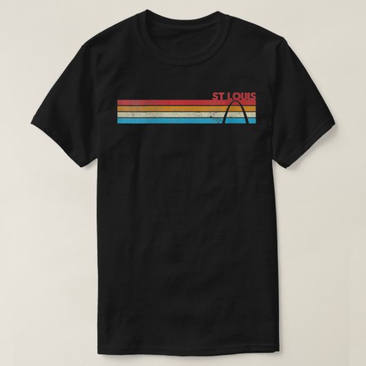 T-shirt Retro les années 70 Rainbow Stripe St Louis Arch D (Design devant)