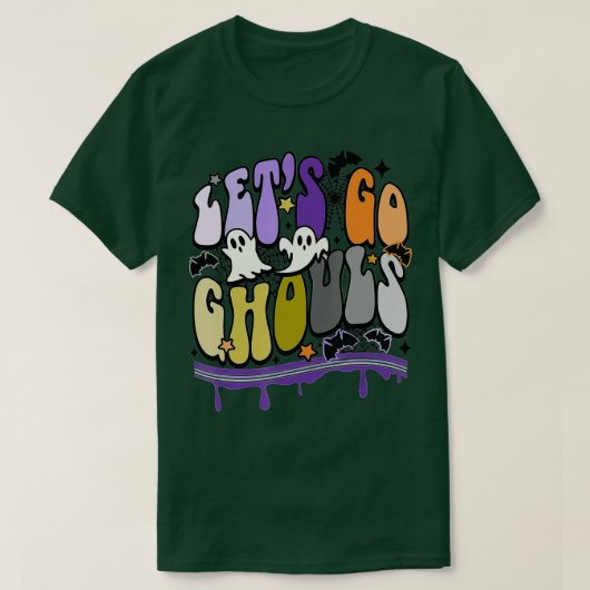 T-shirt Rétro Let's Go Ghouls Halloween Ghost Cost (Design devant)