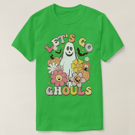 T-shirt Rétro Let's Go Ghouls Halloween Ghost Cost (Design devant)