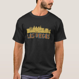 T-shirt Rétro Ligne d'horizon de Las Vegas Cité de Las Veg