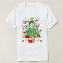 T-shirt Rétro Lit de Noël drôle buvant l'homme d'humour